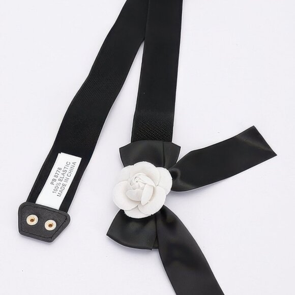 Flower Satin Ribbon Elastic Belt - Picture 3 of 3